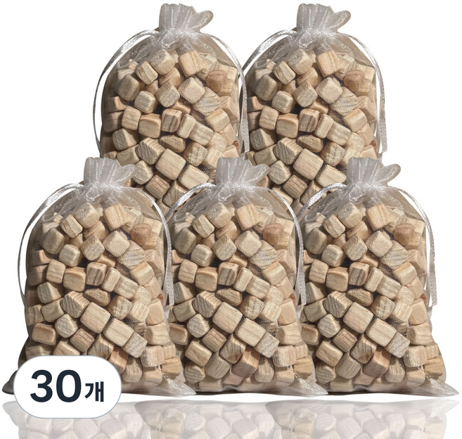 새벽내음 편백나무 칩 편백큐브 방향 주머니 피톤치드, 30개, 100g