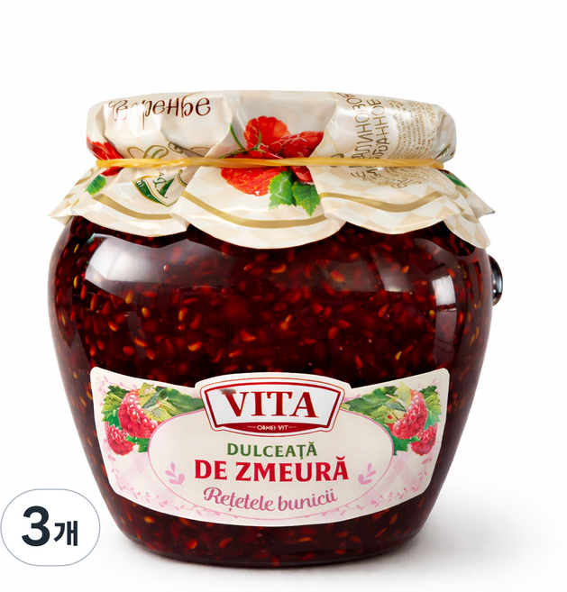비타 라즈베리 잼 Vita Raspberry Jam, 3개, 680g