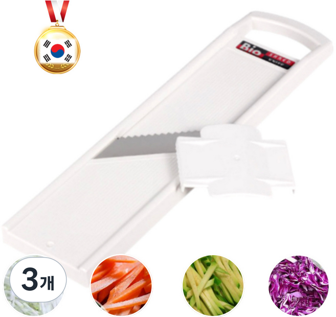 마켓톡톡 국민템 만능 바이오 채칼 3단 두께조절, 3개, 화이트