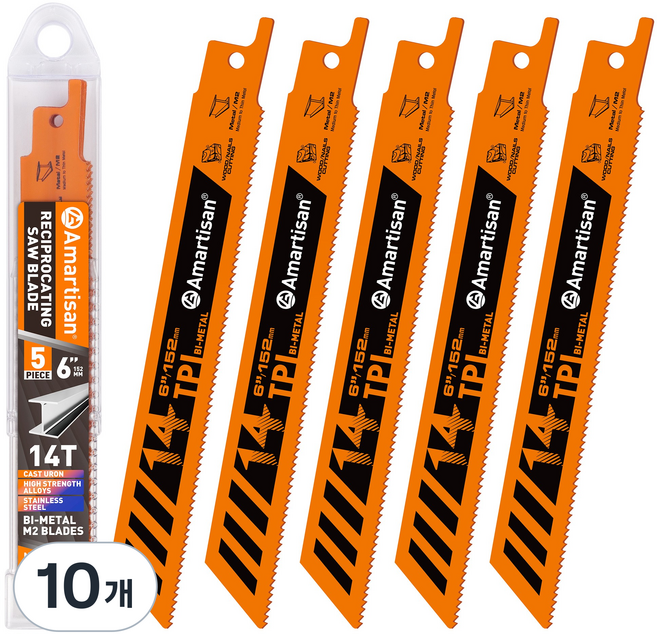 공구PXJ 금속용 컷팅 왕복 톱날 6인치 톱날 (5pc), 10개