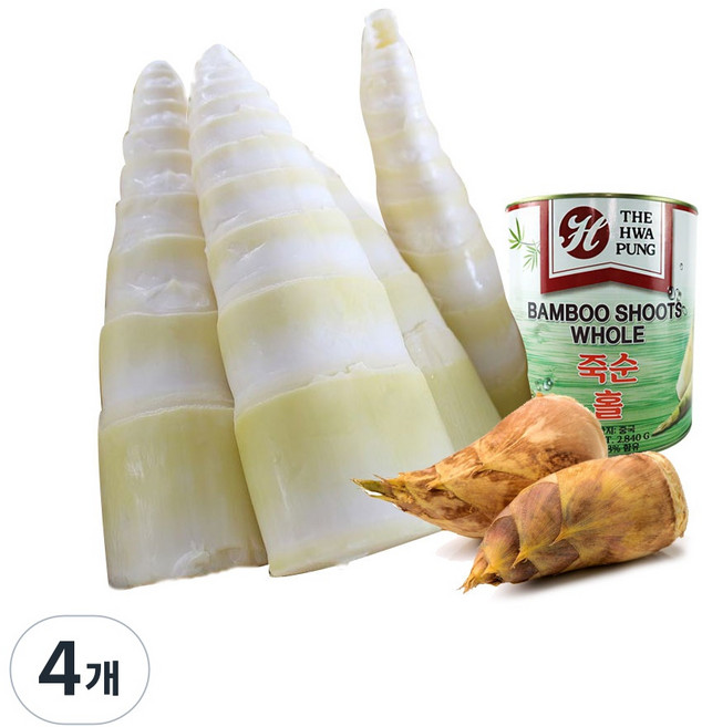 (배터짐)차이나 THP 죽순홀 죽순 통조림 마라탕 짬뽕 중화요리, 2.84kg, 4개
