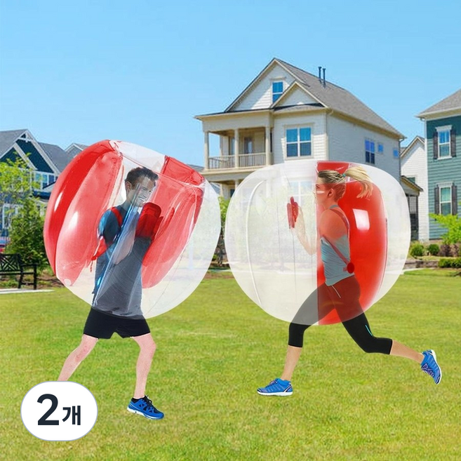 선호그룹 버블슈트 대여 워킹볼 범퍼볼 에어범퍼 에어바운스 에어볼 명랑 명량 운동회 탱탱볼 데굴이 풍선범퍼, 120cm 빨강, 2개