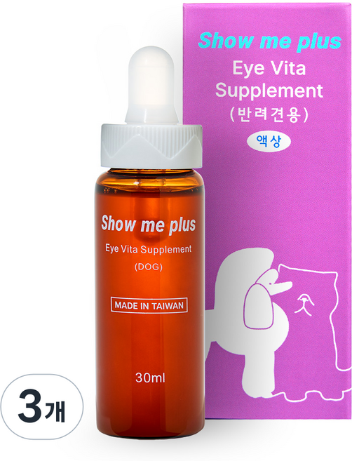 쇼미플러스 강아지 눈 영양제 눈물 자국 냄새 보조제, 3개
