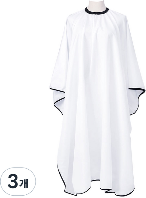 Free Walks 미용 커트보 고급 컷트보 화이트, 3개