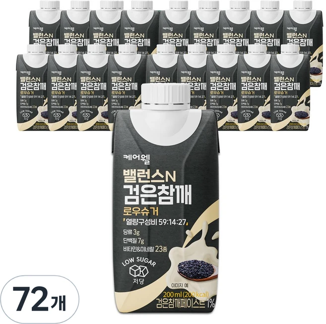 케어웰 검은참깨, 200ml, 72개 - 쿠팡