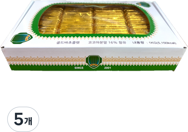 골드바 초콜릿 (10.8g x 92개), 5개, 1kg