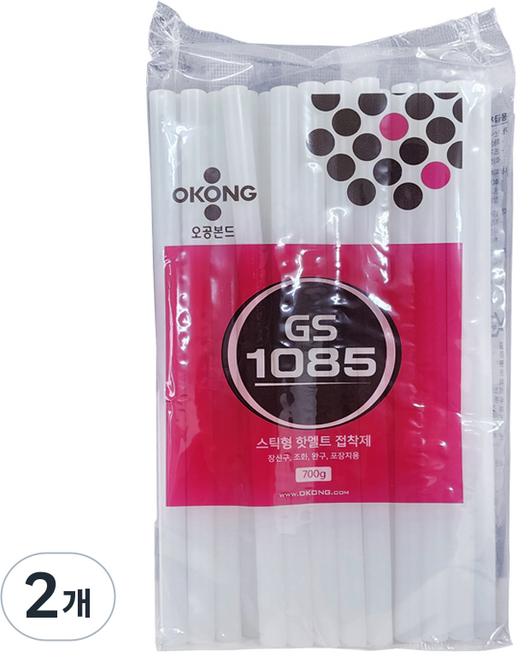 오공 핫멜트 글루건심 실리콘 잡착제 GS1080 700g 7mm, 2개