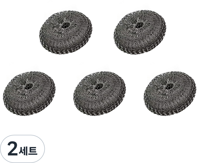 Le Gou 코코넛 사이잘삼 수세미 스테인리스 손잡이 포함 철수세미 세척솔, 2세트, 스타일 C