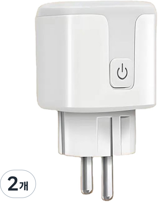 파워가드 IoT 스마트 플러그 WIFI 원격 제어 미니 콘센트 과전압 보호 자동 전원 차단 대기전력 절전 예약 타이머 가정용 스마트 전원 관리, 2개, 백색, 5cm