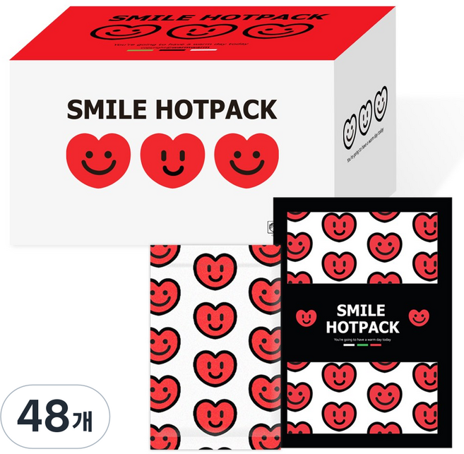 스마일 핫팩 손난로 흔드는 미니핫팩 어린이, 48개