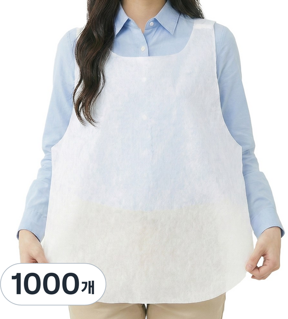 6위 - 합리적인 일회용 앞치마 업소용 손님용, 1000개, 흰색