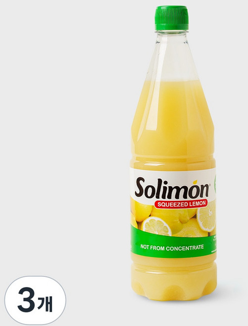 솔리몬 스퀴즈드 레몬즙, 1L, 3개