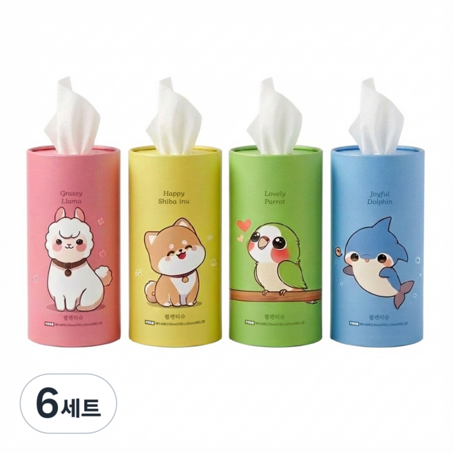 비라잇 팝캔티슈 휴대용 차량용 미니 각티슈 휴지, 6세트, 4개입