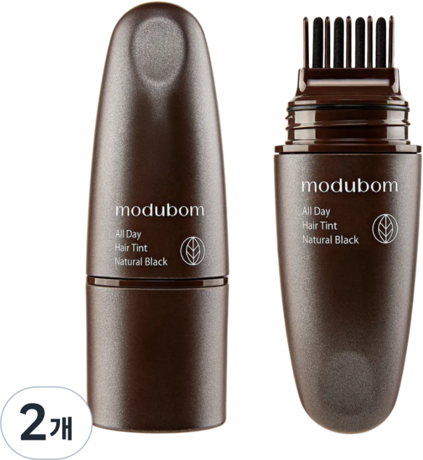 모두봄 간편한 새치커버스틱 올데이 헤어틴트 흰머리커버, 2개, 다크 브라운