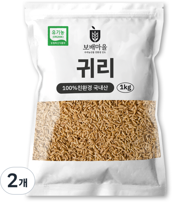 [햇곡] 국산 유기농 귀리, 1kg, 2개