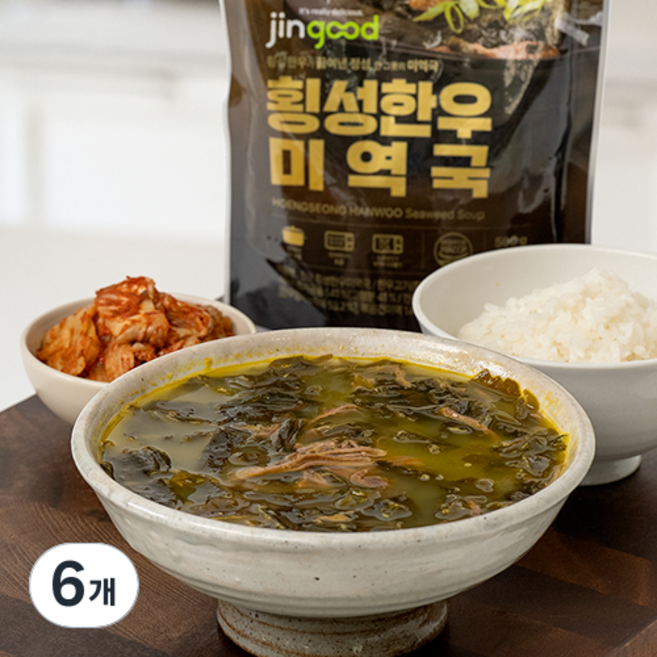 소담채가 횡성 한우뼈 한우고기 국내산 미역 사골미역국, 6개, 500g
