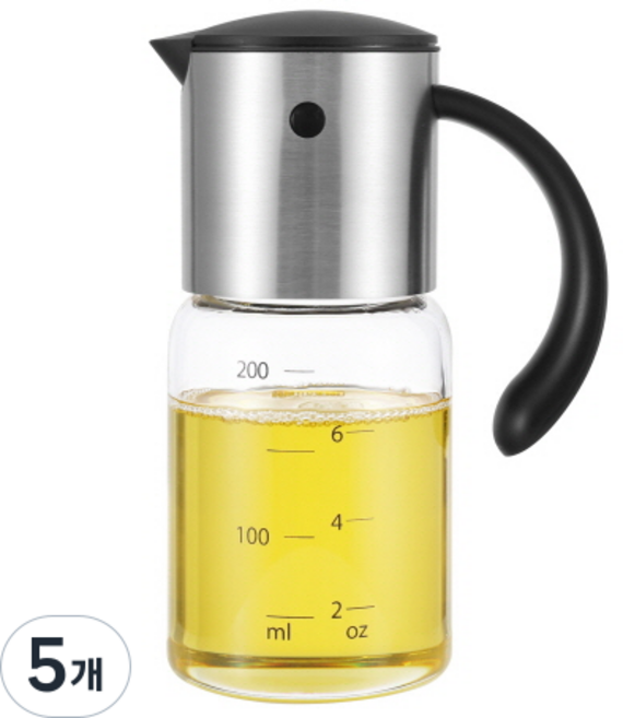 폴쿠치나 자동개폐 내열유리 스테인리스 오일병, 220ml, 5개
