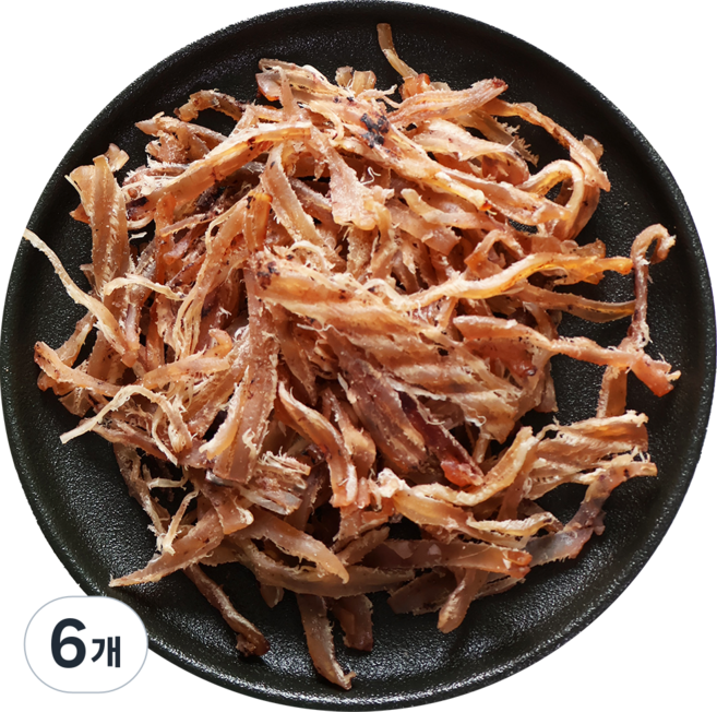 쫄깃한 오징어채 오징어포 오징어 슬라이스 맥주안주 술안주, 100g, 6개