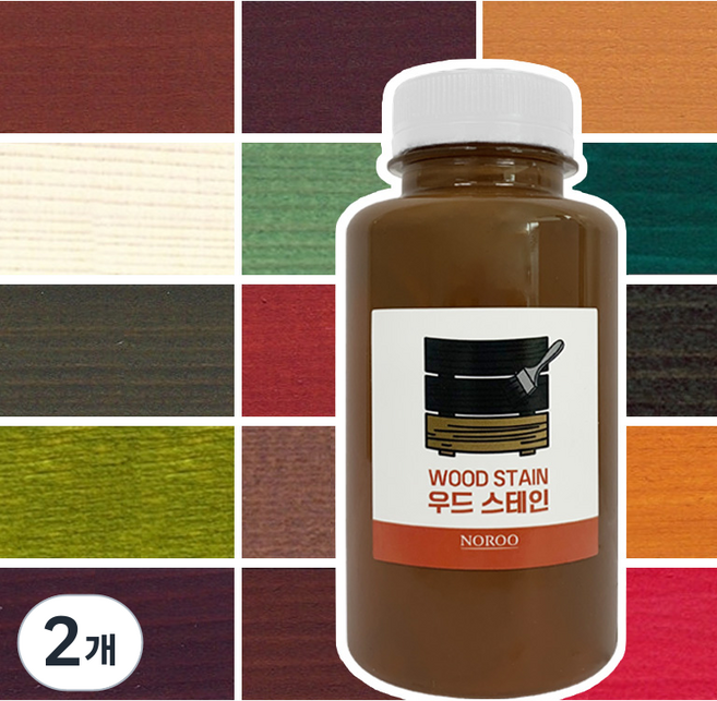 외부 목재용 수성스테인 오일스테인 페인트, 2개, 250ml, 월넛(다크)