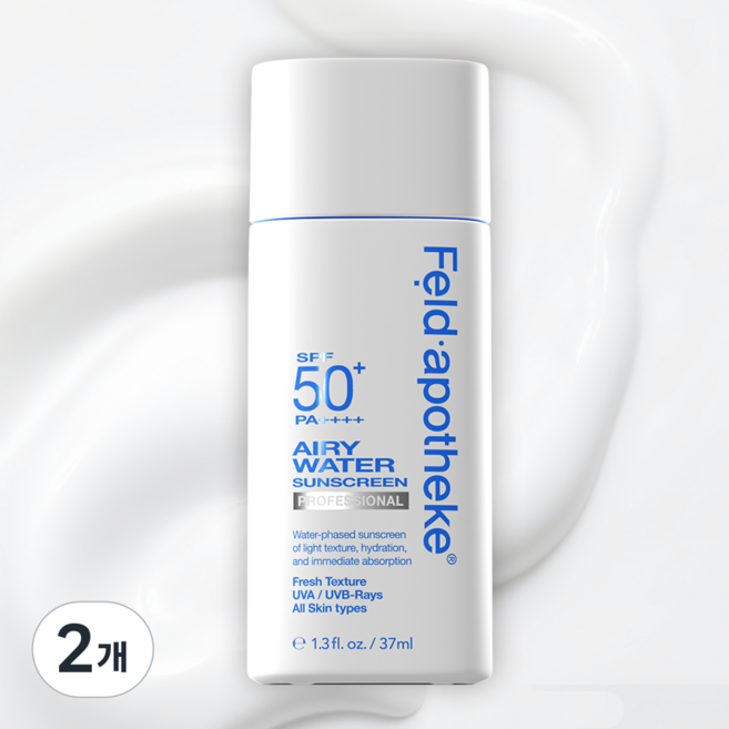 [수분진정 화잘먹선크림] 펠드아포테케 에어리 워터 선크림 프로페셔널 SPF+ PA++++, 37ml, 2개