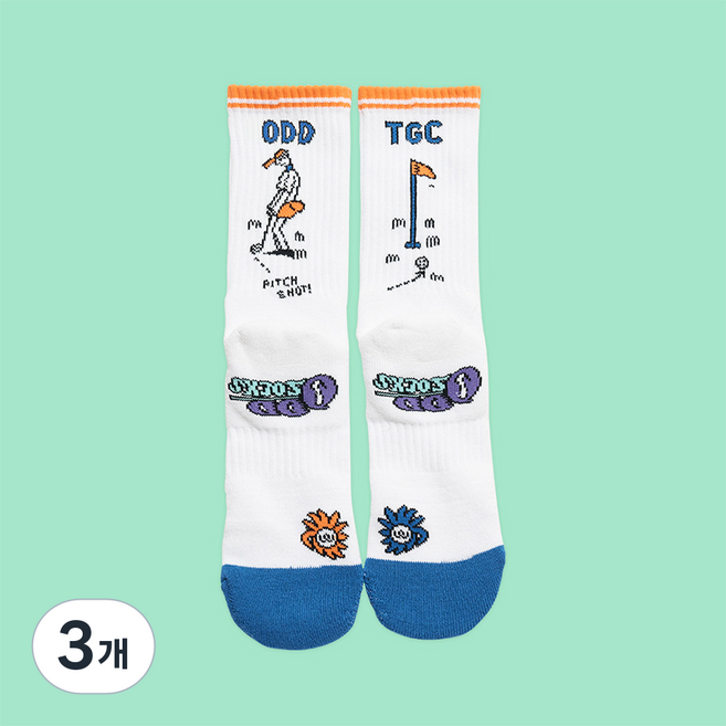 [오드삭스] 골프양말 기능성스포츠양말 - ODD MEET TGC, M(230mm-250mm)