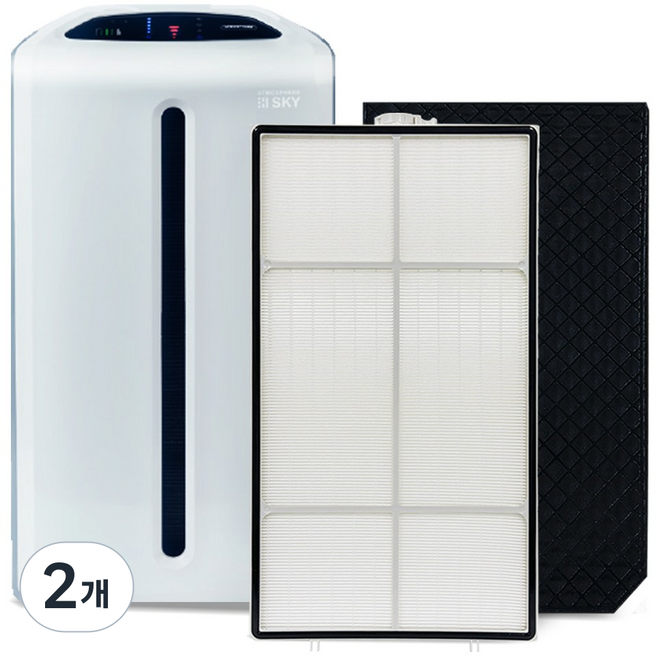 암웨이 엣모스피어 스카이 공기청정기 필터 SKY 120539k 탈취 헤파 신형 호환 교체, 2개, 스카이 (고급형세트 1개)
