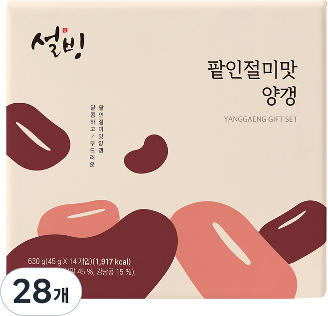 설빙 팥인절미양갱세트, 45g, 28개