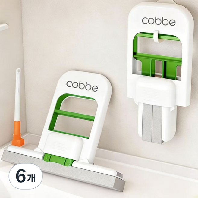 cobbe 2+4 핸디형 미니 밀대걸레 세트셀프탈수 자동 타입 위생적 청소주방/욕실/창문 다용도 강력흡수, 6개
