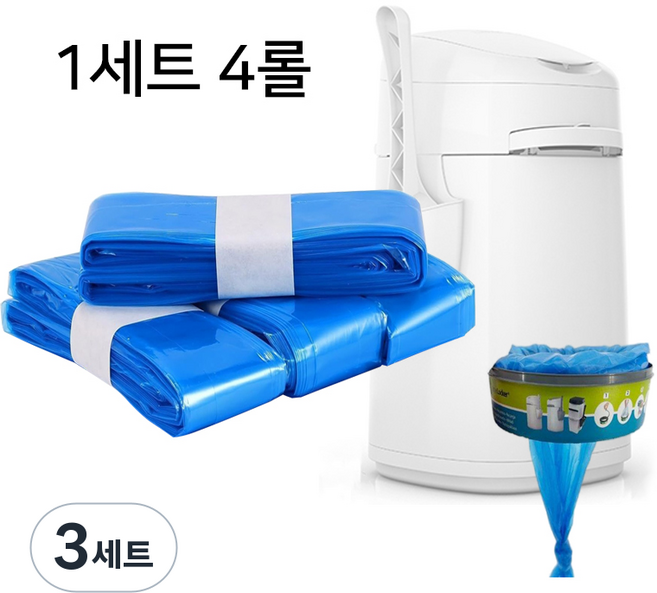 굿앤솔리드 리터락커 호환 리필 에어씰 비닐 두꺼운 봉투 4개 롤 세트, 3세트, 10L