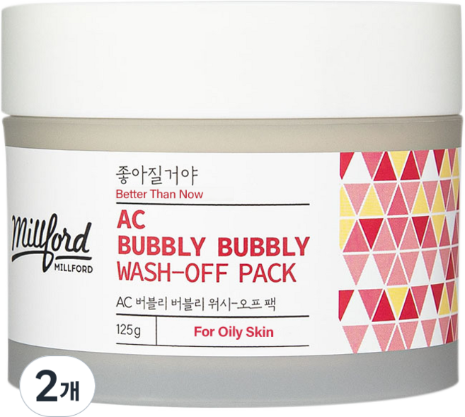 밀포드 워시-오프 팩 트러블 모공 버블 클렌징, 2개, 1개입