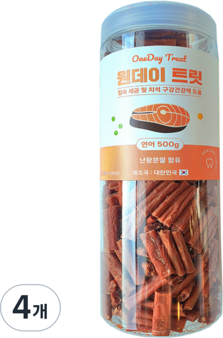원데이트릿 강아지간식 대용량 노즈워크, 500g, 4개, 연어