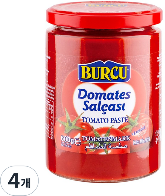 브루저 토마토 페이스트, 4개, 600g