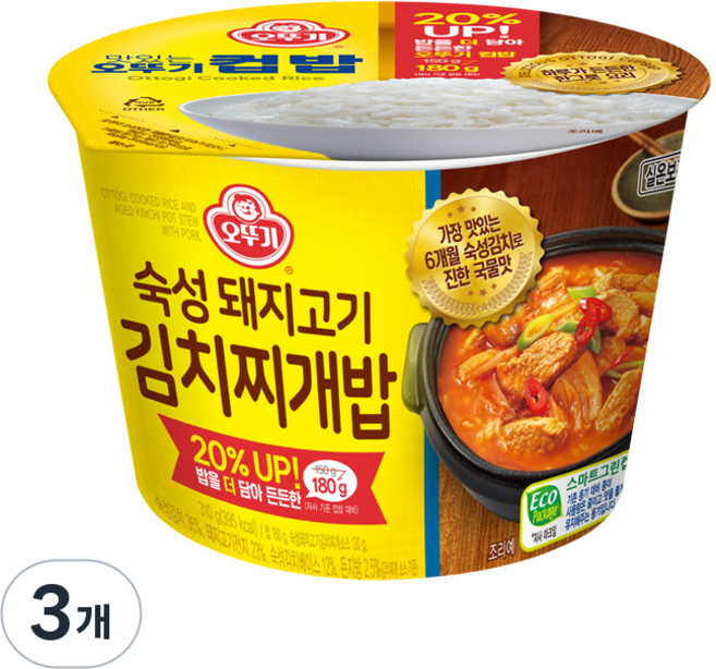 오뚜기 원조맛집 김치찌개밥, 310g, 3개