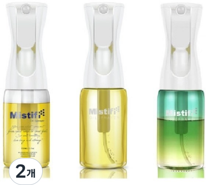미스티파이 네덜란드 글라스 오일스프레이 기름병 에어프라이어 소스통 건타입 오일스프레이, 150ml, 2개, 에코