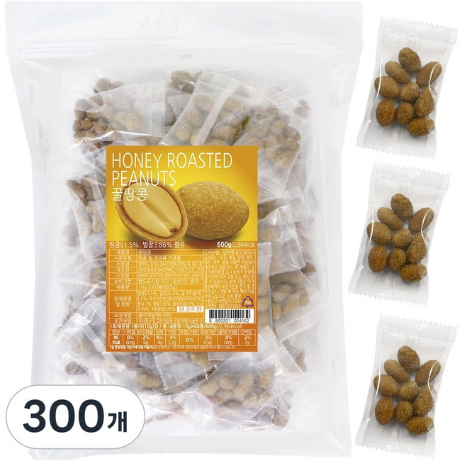 컬러푸드 꿀땅콩 소포장, 300개, 10g