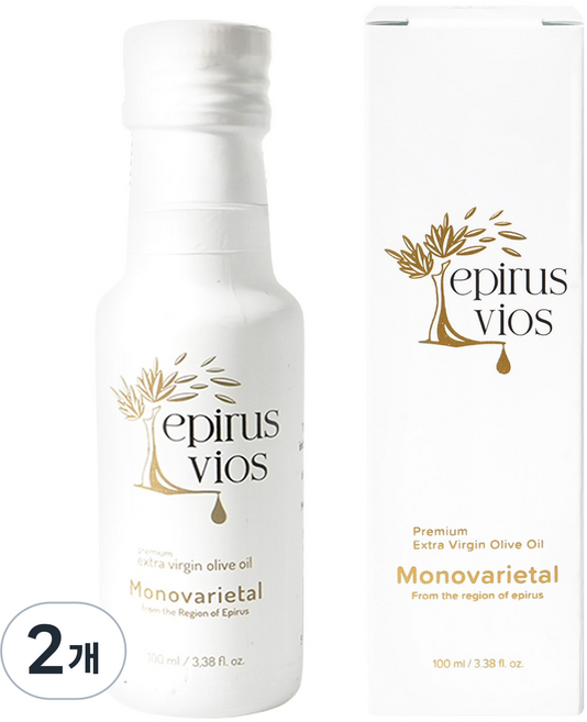 에피루스 비오스 프리미엄 엑스트라 버진 그리스 올리브 오일 (산도 0.25), 2개, 100ml