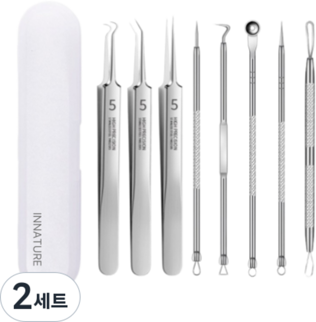 흥부부 피지핀셋 8종세트 피지제거기, 2세트, 압출기
