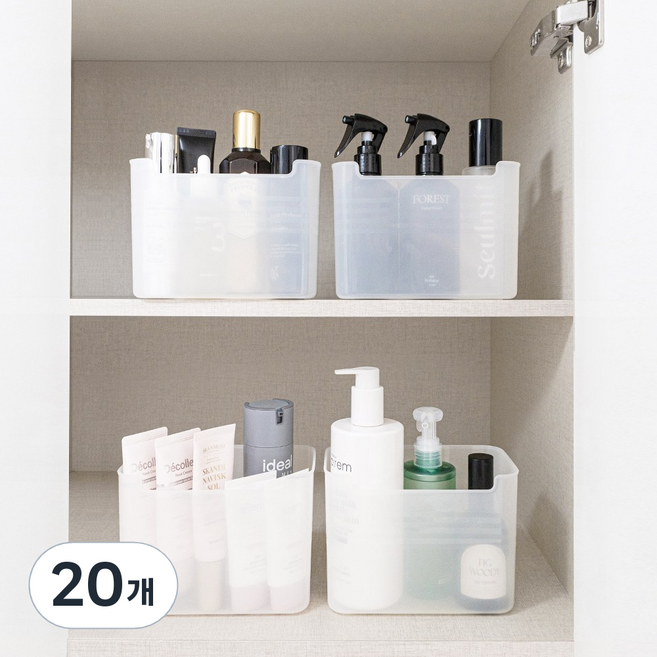 에이노블 욕실 다용도 냉장고 수납 정리함 트레이 대용량 사이즈, 20개, 대형