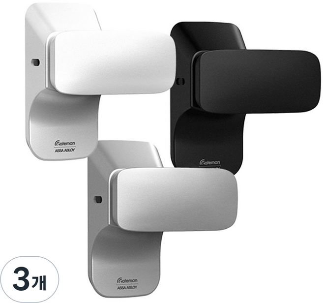 [2개이상 구매시 할인] 게이트맨 방문손잡이 푸시풀손잡이 GD-2701P 설치자재 풀구성 고객직접설치, 3개, 블랙