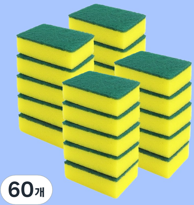 위드마스터 버블킹 주방 항균 스펀지 수세미, 60개, 1개입
