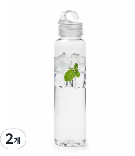 클리어 슬림 미니 물병 보틀 휴대용 러닝 등산 스포츠 국산 안심소재 BPAfree, 2개, 300ml, 슬림무지투명