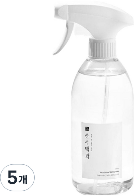 순수백과 피톤치드 프리미엄 스프레이 본품, 500ml, 5개
