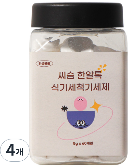 씨슴 식세기세제 식기세척기세제 올인원 타블렛형, 4개, 300g