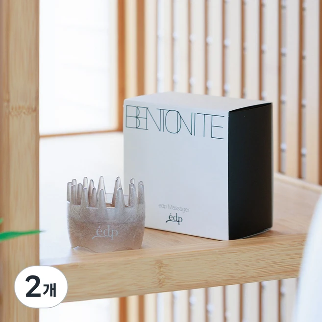 [에디쁘] 동안 두피해독을 위한 화산괄사 / 특허왕관괄사 디톡스 지압 머리빗 쁘띠 샴푸브러쉬, 두피괄사, 벤토나이트, 2개 - 쿠팡