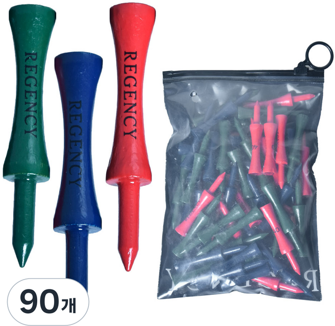 리젠시 높이조절 골프티꽂이 대나무 우드티, 혼합, 90개