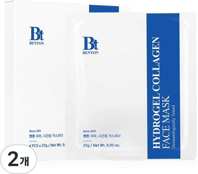벤튼 7중 모공개선 임상 하이드로겔 콜라겐 마스크팩, 2개, 4개입
