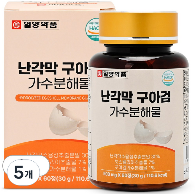 일양약품 난각막 구아검 가수분해물, 5개, 60정