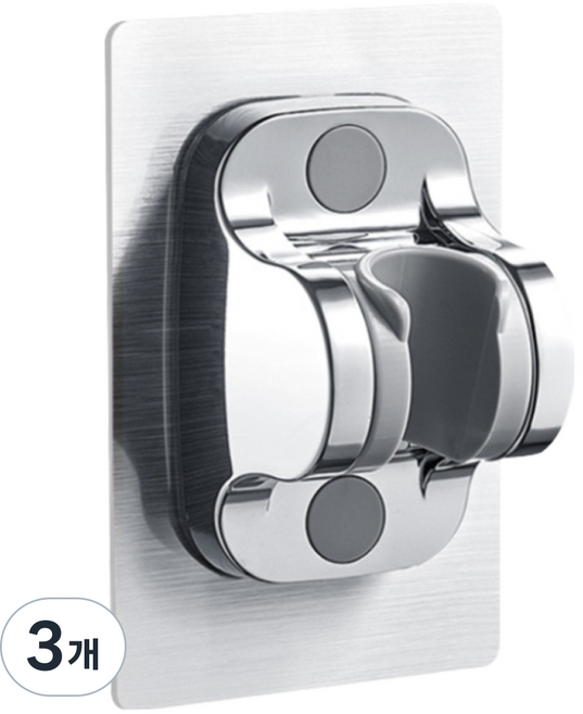 초강력 접착식 샤워기 거치대, 실버 RAS-005, 3개