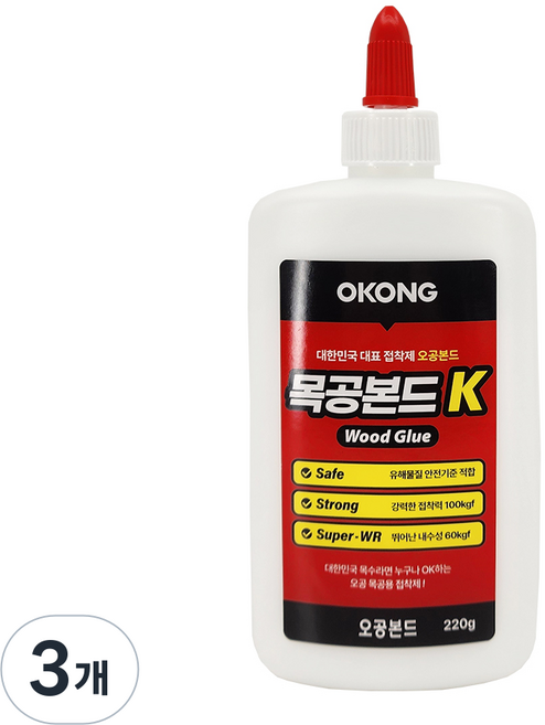 오공 목공본드 K 목공용 접착제 우드 글루, 3개
