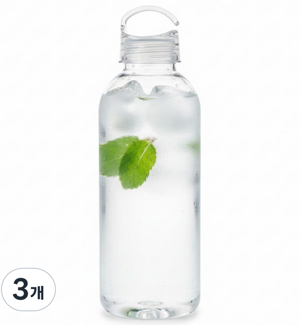 클리어 600 물병 보틀 휴대용 러닝 등산 스포츠 국산 안심소재 BPAfree, 3개, 600ml, 600무지투명